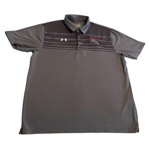 Under Armour Shirt Men XL Gray Polo Loose Heatgear Athletic Lightweight Eastmont